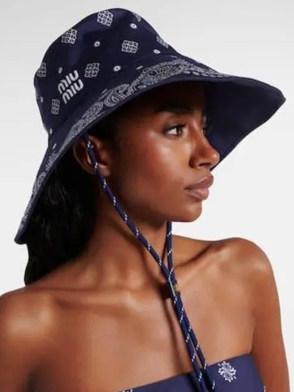 Mui Mui Bandana Print Cotton Bucket Hat
